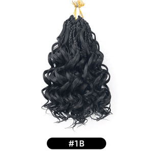 BELEZA 1B Nuevo Producto Fácil de Instalar, Cabello Afro Crochet con Trenzas de Tres Hilos, Color Negro, Extensiones de Cabello <span class=keywords><strong>Gogo</strong></span> Curl - Product Image 1