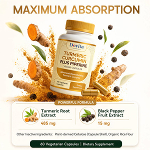 Cápsulas Vegetales de Cúrcuma y Pimienta Negra de Marca Privada de Fábrica Estadounidense, Fórmula Antiinflamatoria para el Alivio del Dolor Articular - Product Image 2