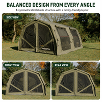 Tente gonflable Coody 17.2 Familia Pro Air - Vert armée, grande tente tunnel en coton facile à monter pour fêtes, camping en famille