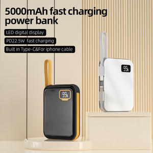 Banco de Energía Portátil Mini de Bolsillo con Carga Rápida PD22.5W, Salida Tipo-C, 5000mAh, Cable Integrado y Pantalla Digital - Product Image 2