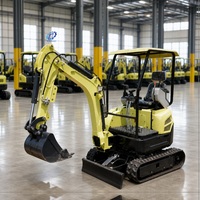 Mini-excavatrice de 1,5 tonne abordable avec livraison gratuite, canopy, moteur diesel Kubota, CE EPA EURO5, excavatrice sur chenilles pour la ferme et la maison