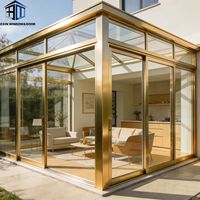 Véranda solaire en aluminium 6063 T6 à rupture de pont thermique, jardin d'hiver, verrière en verre feuilleté pour villa et patio