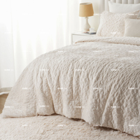 Parure de lit 3 pièces jacquard couleur unie 300TC, drap-housse moderne, simple et minimaliste, tissé, pour la maison et l'hôtellerie