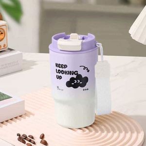 Stainless Steel Insulated Water Bottle, Pop-Up Lid Portable Thermal Bottle, <b>Large</b> Capacity Food Grade Travel Mug - Product Image 3