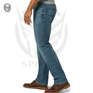 Tissu denim extensible 100% coton, pantalon en denim de gros pour hommes avec taille, logo et design personnalisés. - Product Image 3