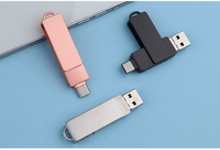 Clé USB 3-en-1 de haute qualité, nouveau design, logo personnalisé, haute vitesse, 64 Go, 128 Go, 256 Go, type métal