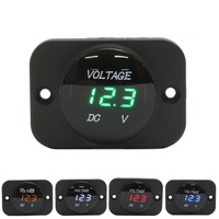 Voltmètre numérique étanche rond 12V DC pour bateau, marine, voiture