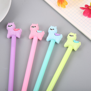 Stylos gel mignons en forme d'alpaga, pointe aiguille 0,5 mm, encre noire, pour les études et le bureau - Product Image 1