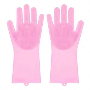 Kitchen Bathroom Cleaning Pet Hair Care Dishwashing Reusable Magic <b>Silicone</b> Glove - Product Image 5