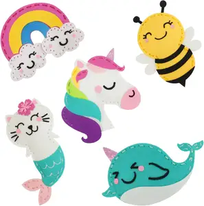 I produttori di 2024 premium di prima educazione giocattolo personalizzato unicorno animali creativi per bambini hanno sentito arte cucito kit di artigianato