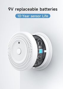 Détecteur de fumée fonctionnant sur piles 9V avec indicateur LED, alarme sonore et <span class=keywords><strong>bouton</strong></span> de silencieux - Product Image 3