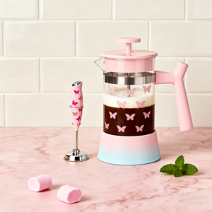 Cafetera de <span class=keywords><strong>prensa</strong></span> <span class=keywords><strong>francesa</strong></span> negra de vidrio de borosilicato de alto calor de 350ML y 12oz para té y <span class=keywords><strong>leche</strong></span> espumada - Product Image 2