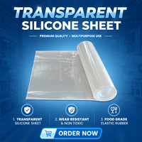 Feuille de caoutchouc silicone transparente de qualité alimentaire, dureté personnalisée Shore 38-65, résistante à l'abrasion et aux hautes températures, coussinet d'étanchéité élastique