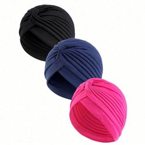 Venta al por Mayor de Accesorios para el Cabello Multifuncionales de Moda para Exteriores, Juego de 3 Turbantes de Poliéster RTS, Pañuelos para la Cabeza Musulmanes, Gorros de Color Sólido - Product Image 6