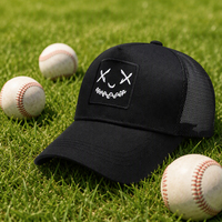 Casquette Trucker en Sergé de Coton à 5 Panneaux avec Logo Personnalisé, Dos en Maille, Fermeture Snapback, Visière Courbée Ajustable, Casquettes Vierges en Gros