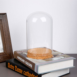 Dôme rond <span class=keywords><strong>de</strong></span> haute qualité 6*8cm forme <span class=keywords><strong>de</strong></span> boule fleur immortalisée cadeaux décoration verre affichage cloche pot avec Base en liège - Product Image 5