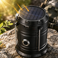Lanterne solaire portable pour le camping, lampe de tente LED pliable, équipement de survie d'urgence, lampe rétractable légère pour la randonnée