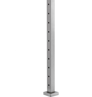 Poteau de garde-corps carré moderne en acier inoxydable 316/304, finition satinée, garantie 5 ans, installation facile en DIY, 40x40/50x50mm