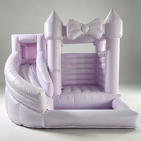 Château gonflable commercial violet pour mariage, avec toboggan, pour location événementielle et utilisation en extérieur