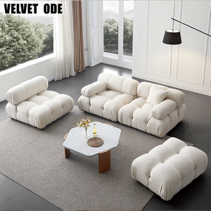 Sofá Modular Comprimido Camaleón, Sofá de Compresión Mario, Estilo Italiano Minimalista para Sala de Estar, Sofá en Tonos Crema - Product Image 1