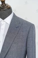 Jaket kasual pria, jaket blazer pas badan untuk pria kualitas tinggi warna abu-abu