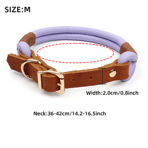 <span class=keywords><strong>Collar</strong></span> de perro de cuero con nailon trenzado a mano de lujo de la mejor calidad suministros para Mascotas Fábrica personalizada diseño OEM entrenamiento cachorro gato collares - Product Image 4