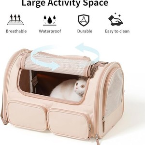 Sac <span class=keywords><strong>de</strong></span> transport multifonctionnel personnalisable pour animaux <span class=keywords><strong>de</strong></span> compagnie Petit <span class=keywords><strong>chat</strong></span> Chien <span class=keywords><strong>Voyage</strong></span> Portable Cross-Body Respirant Aviation Case Fabriqué en Bois - Product Image 4