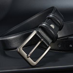 Men's Genuine Leather <b>Pin</b> Buckle Belt – Premium <b>Split</b> Leather Business Casual Waistband, Custom Logo Available - Product Image 1