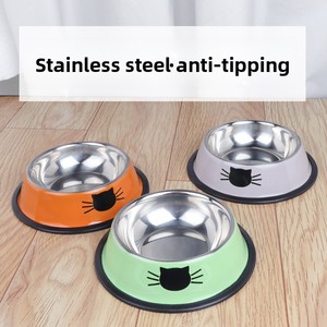 Mangkuk Anjing Ramah Lingkungan dari Baja Anti Karat Anti Selip Anti Tumpah IPX5 Tahan Air Desain Dapat Disesuaikan Bentuk Bulat Mangkuk Hewan Peliharaan - Product Image 3