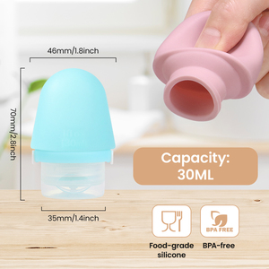 Custom Logo 3PCS Food Grade Silicone Travel Bottle Set Leakproof Refillable <b>Toiletry</b> Bottles 30ml 60ml 90ml OEM ODM - Product Image 5