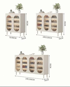 Mueble Zapatero <span class=keywords><strong>de</strong></span> Madera Blanco Francés Contemporáneo 2026 para Sala <span class=keywords><strong>de</strong></span> Estar con Diseño Moderno y Delgado que Ahorra Espacio - Product Image 5