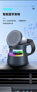 ลำโพง 5-in-1 พร้อมที่ชาร์จไร้สาย 15W, ที่ยึดโทรศัพท์แม่เหล็ก, ไฟ Ambient, ลำโพงตั้งโต๊ะขนาดเล็กสำหรับการค้าข้ามพรมแดน - Product Image 4
