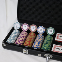 Vente en gros 500 Pc Casino Grade Play Card Dealer14G 40mm Las Vegas Clay Poker Chip Sets avec boîtier en aluminium pour la maison Game Club