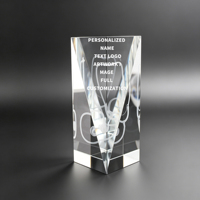 Trophée Stéthoscope Carré Personnalisé en Cristal Gravé au Laser Neelpure 152788 avec Motif Personnalisé – Récompense Médicale