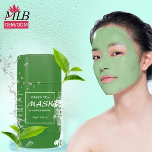 En gros thé vert masque bâton original poudre masque facial bâton oem personnalisé argile masque facial nettoyage de la peau du visage masque facial bâton