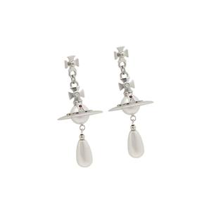 Boucles d'oreilles en fer plaqué or véritable avec perle goutte d'eau, design UFO 3D Saturne et pendentif gland, haut de gamme pour femme, style Palais de la Sœur Royale - Product Image 3