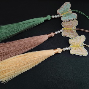 Embroidered Silk Tassel Korean Traditional Norigae Handmade Butterfly Design Ethnic Charm <b>Bag</b> Pendant Korean Traditional - Product Image 3