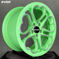 Velg Racing EVOR Laris Manis Custom 5 Lubang Bentuk Hati Warna Pink Ukuran 19/20/21/22/23 Inch Bahan Aluminium Alloy untuk BMW Audi Forged Wheels