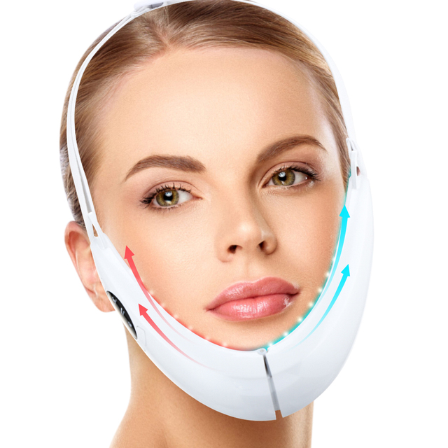 KKS Double Chin Reducer V-Line Cheek Face Lifting up Face Slimming Electric V-Face Vibration Slimming Shaping Massager