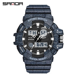 Reloj Digital Unisex SANDA 781, Diseño Chino, Correa de Silicona Original, Resistente al Agua, Cronómetro, Doble Pantalla, Casual - Product Image 1