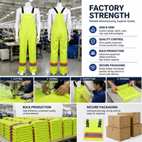 Salopette imperméable haute visibilité réfléchissante avec logo personnalisé sur poitrine, dos, côtés et cuisses pour le personnel de construction routière et de circulation