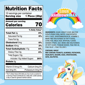 Amos Bonbons à la réglisse Saveur de fruits Sour Strip Chewing Fruit Saveur Sour Rainbow Rolls Gummy Candy - Product Image 6