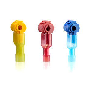 Red Blue Yellow AWG22-10 Insulated Electrical Brass T-Tap Connectors <b>Quick</b> Splice Terminals Wire Splice Snap <b>Connector</b> - Product Image 6