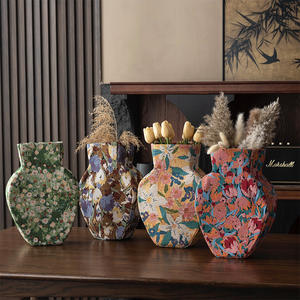 보헤미안 스타일 자카드 인쇄 태피스트리 꽃병 손으로 짠 난연 방지 정전기 방지 친환경 가정용 탁상 꽃병 최신 - Product Image 3