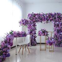 Panneau Mural de Fleurs Artificielles 3D pour Mariage, 2.4m x 2.4m, Roses Roses et Gypsophiles Blancs sur Tissu, Décoration Murale Enroulable