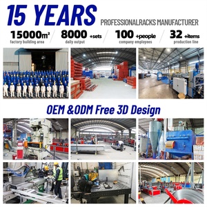 מדפי אחסון כבדים למחסן, דגם L2500*W1100*H2550mm, 1000kg-4000kg, עם מערכת דחיפה לאחור. - Product Image 2