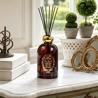 Ensemble cadeau diffuseur de parfum à bâtonnets en verre de luxe personnalisé de 200 ml, couleur Bourgogne, flacon vide pour huiles essentielles