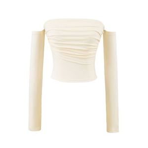 Stacked <b>One</b> Shoulder Solid Color Long Sleeve <b>Top</b> - Product Image 4