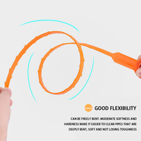 Crochet flexible en plastique pour déboucheur de drain et éliminateur de cheveux, vente en gros |   Outil de débouchage de tuyaux à crochet |   Pour le nettoyage des tuyaux de la douche et de l'évier de la salle de bain