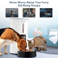 Distributeur automatique de nourriture pour chats et chiens en acier inoxydable avec bol, capacité de 4 L, alimentation programmée, enregistreur vocal 10 s, écran LCD, rechargeable